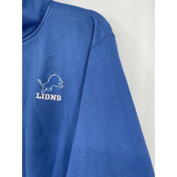 Vintage Detroit Lions Quarter Zip Sweatshirt Mens Medium Blue NFL Football - Picture 14 of 16